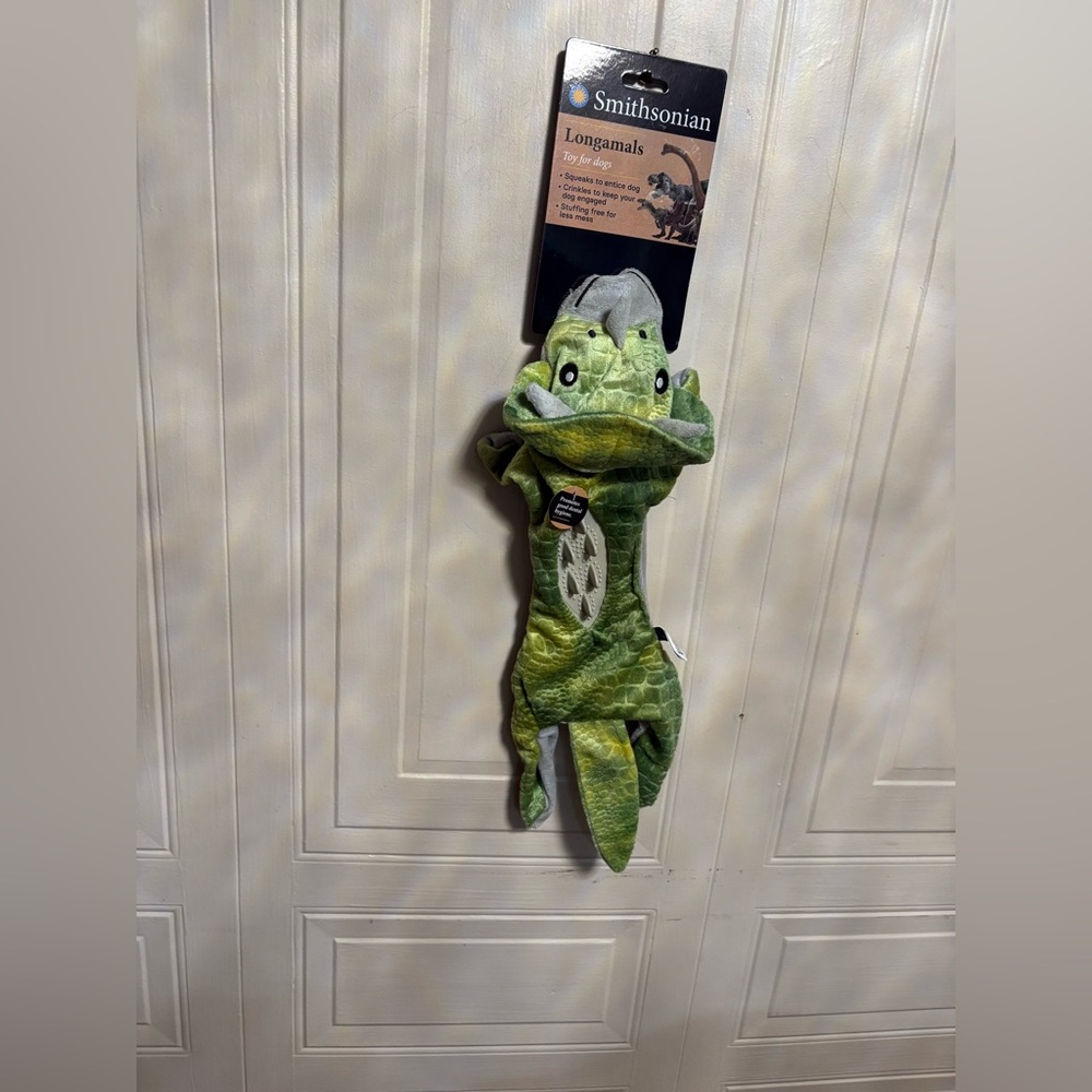 NEW Smithsonian Longamals Dinosaur Dog Toy Plush Squeaker Crinkle 16”